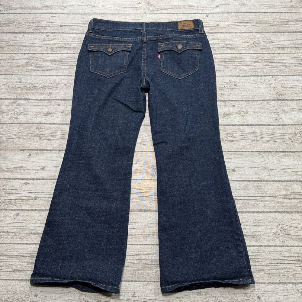 Levi's 515 Jeans Women's 16P Blue Dark Wash Mid Rise Denim Bell Bottoms Stretch